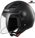 CASCO JET LS2 AIRFLOW OF562 NERO OPACO