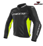 GIACCA PELLE DAINESE RACING 3 NERA GIALLA